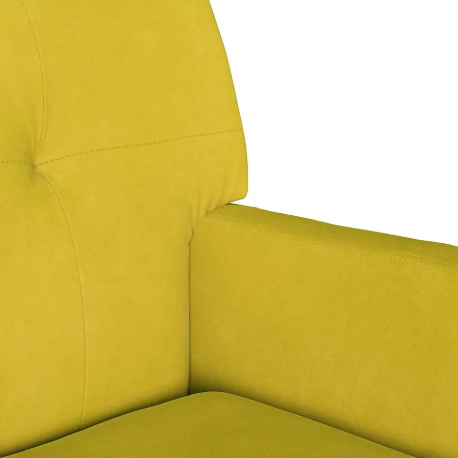 Banc Chesterfield Jaune 112 x 65,5 x 75 cm Velours - 7