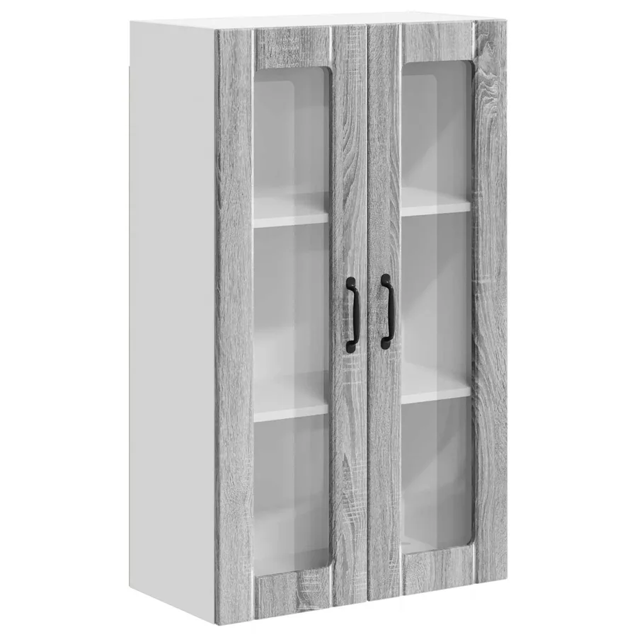Cabinet en verre mural LUCCA Sonoma gris 60 x 31 x 100 cm - 2