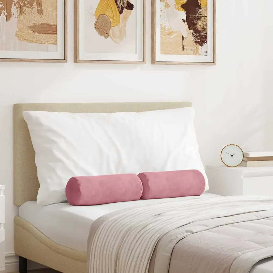 Coussins d'accent 2 pcs Rose Ø 15 x 40 cm