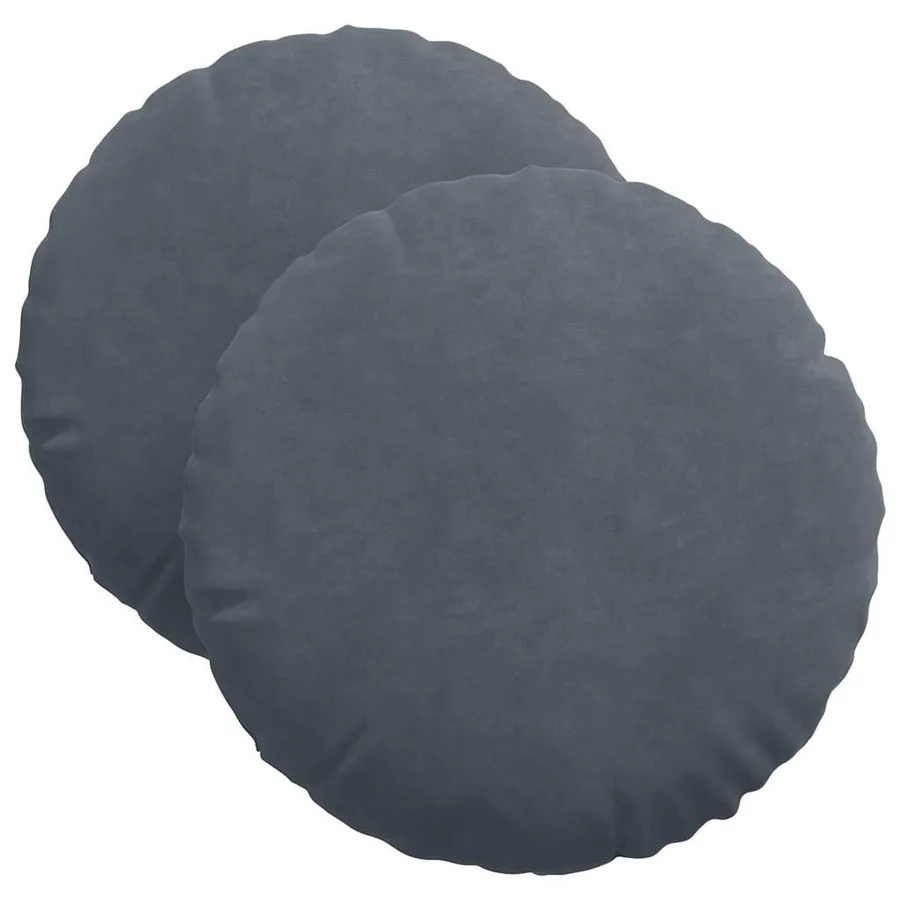 Coussins de siège 2 pcs Gris foncé Ø 40 x 13 cm Velours - 2