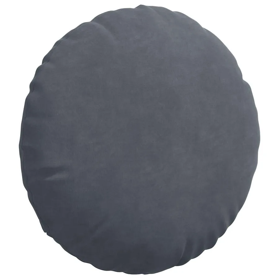 Coussins de siège 2 pcs Gris foncé Ø 40 x 13 cm Velours - 5