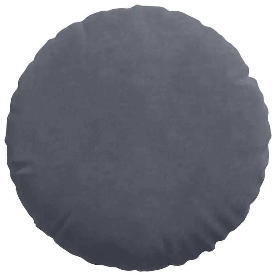 Coussins de siège 2 pcs Gris foncé Ø 40 x 13 cm Velours - 6