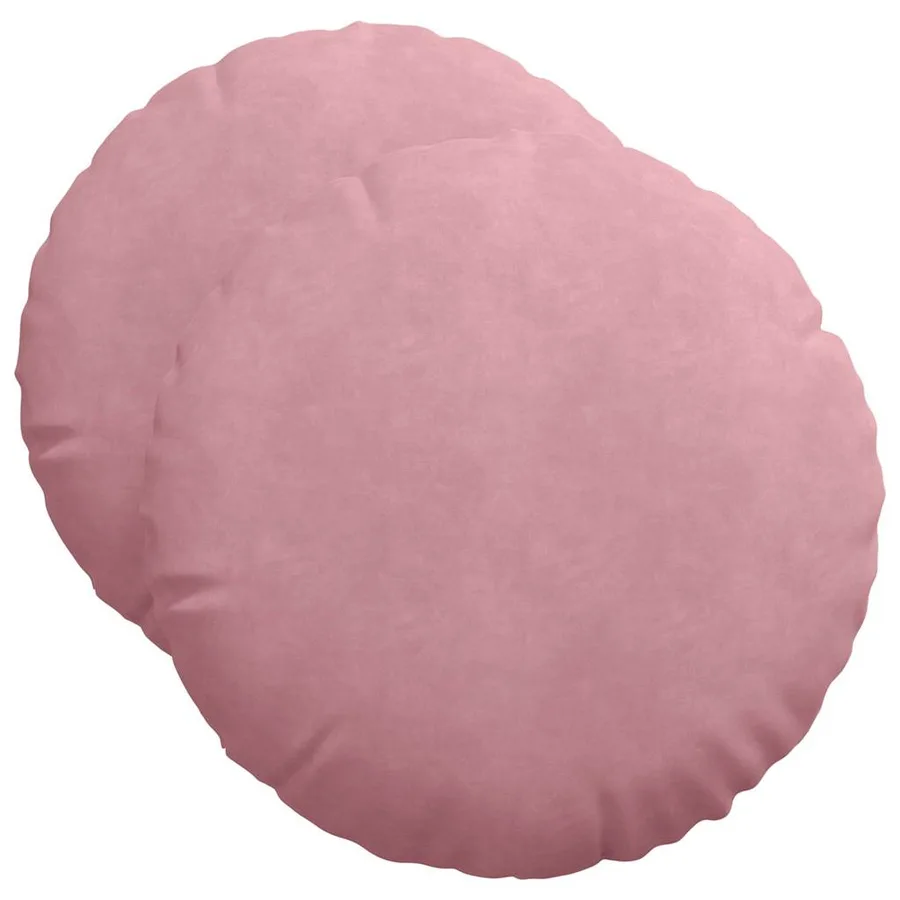 Coussins de siège 2 pcs Rose Ø50 x 19 cm Velours - 2