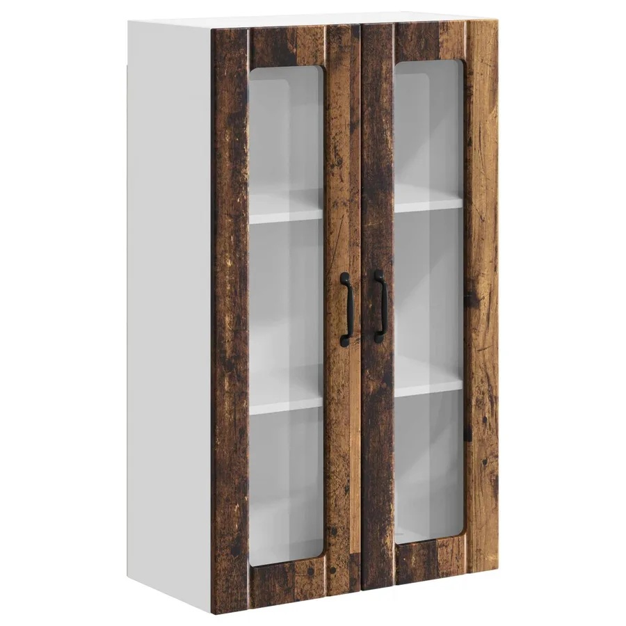 Cabinet en verre mural LUCCA Bois ancien 60 x 31 x 100 cm - 2