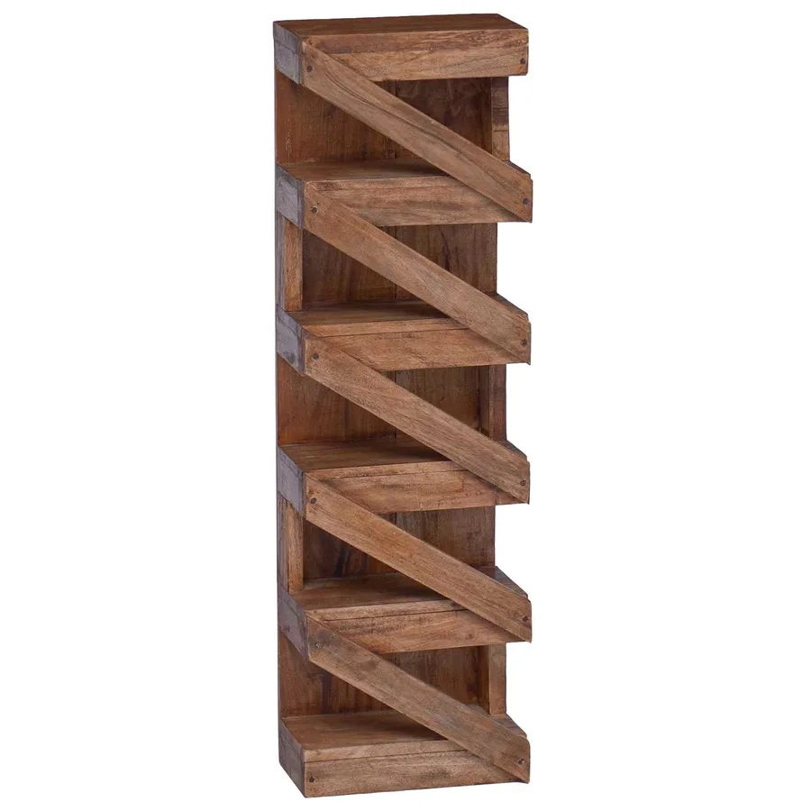 Étagère à vin Naturel 24 x 14 x 80 cm Bois de Mahogany Massif - 2