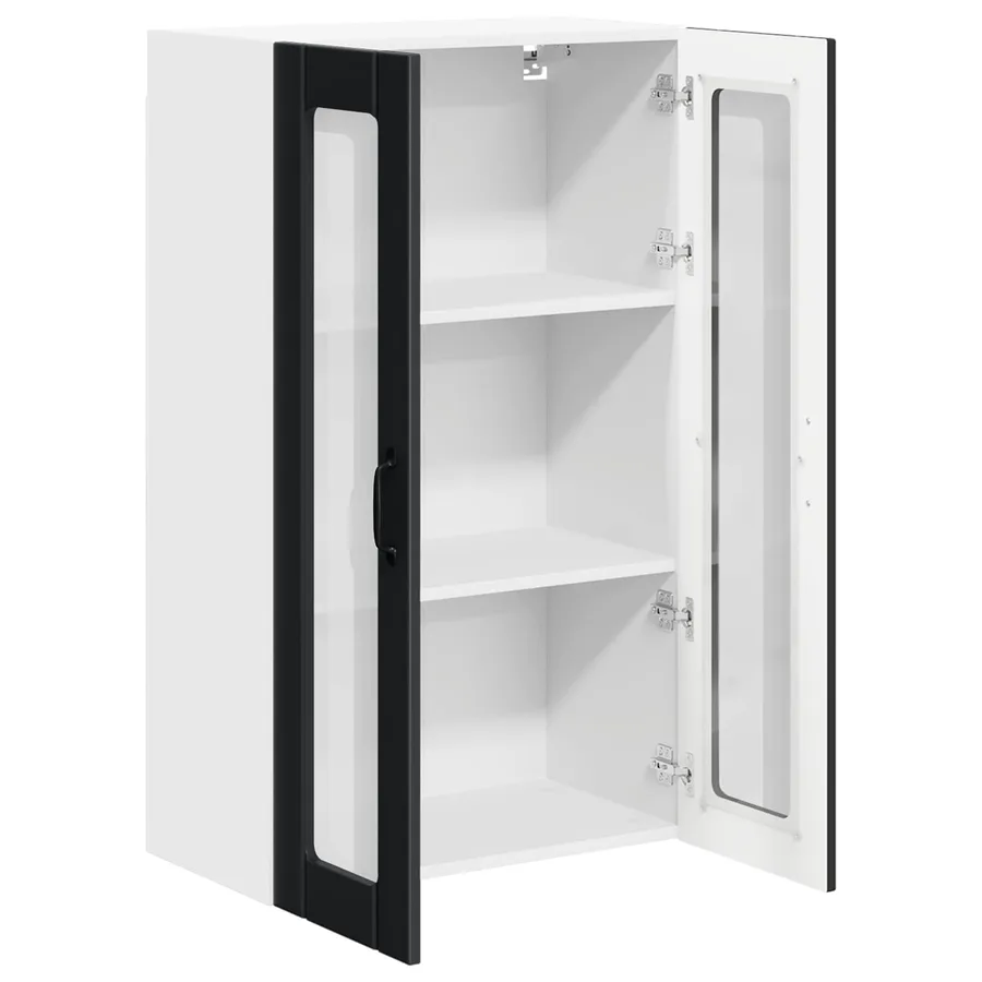 Cabinet en verre mural LUCCA Noir 60 x 31 x 100 cm - 5