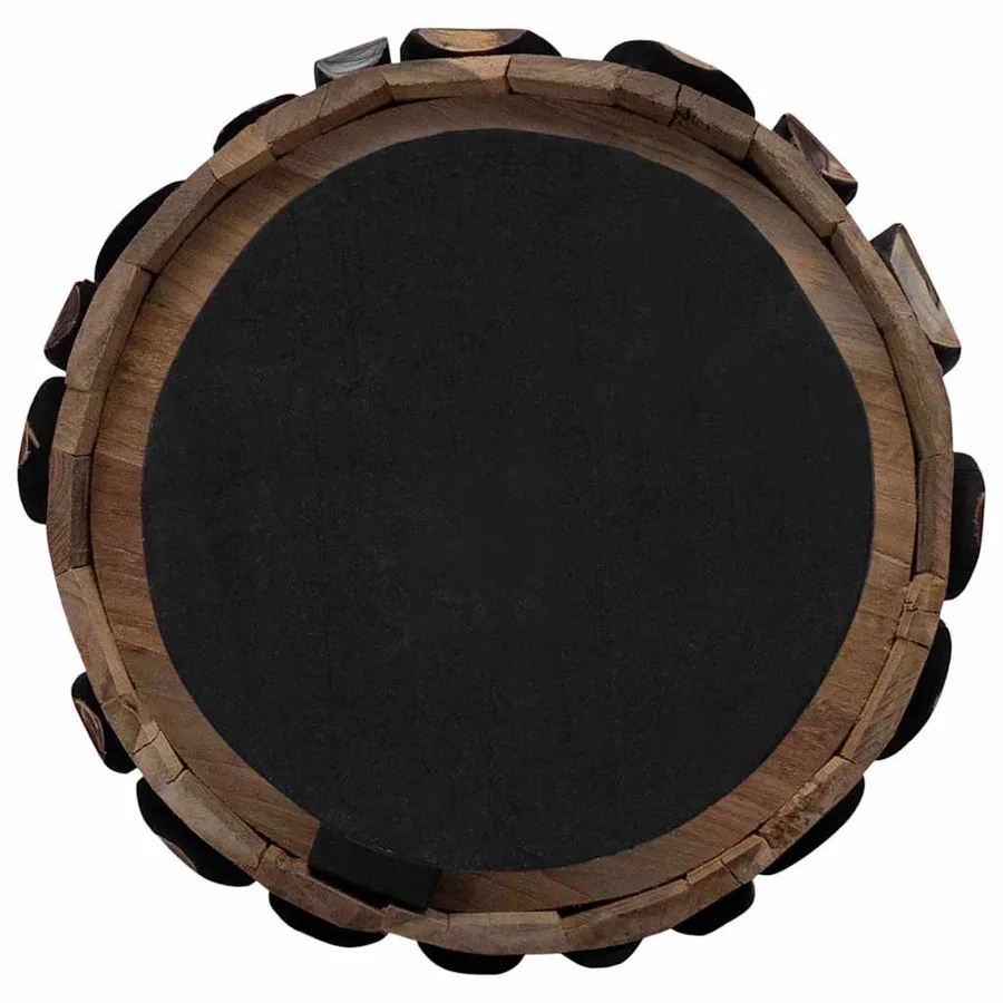 Sapin de Noël avec support Marron 120 cm Bois de teck solide - 10