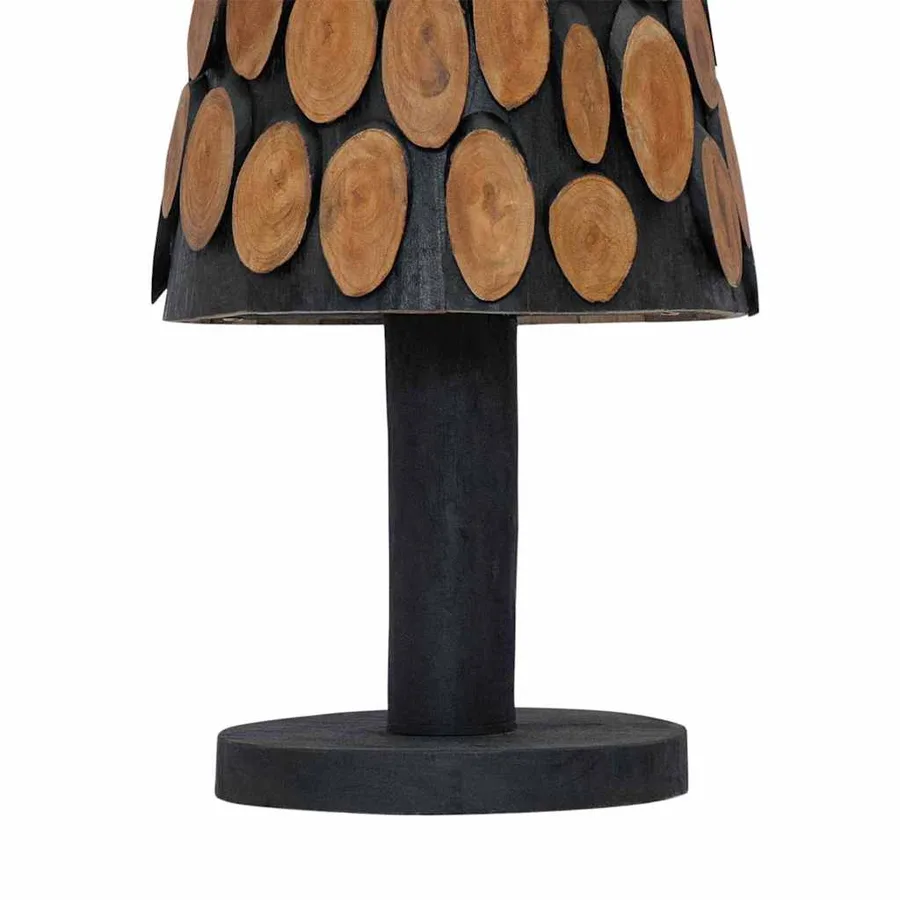 Sapin de Noël avec support Marron 120 cm Bois de teck solide - 9