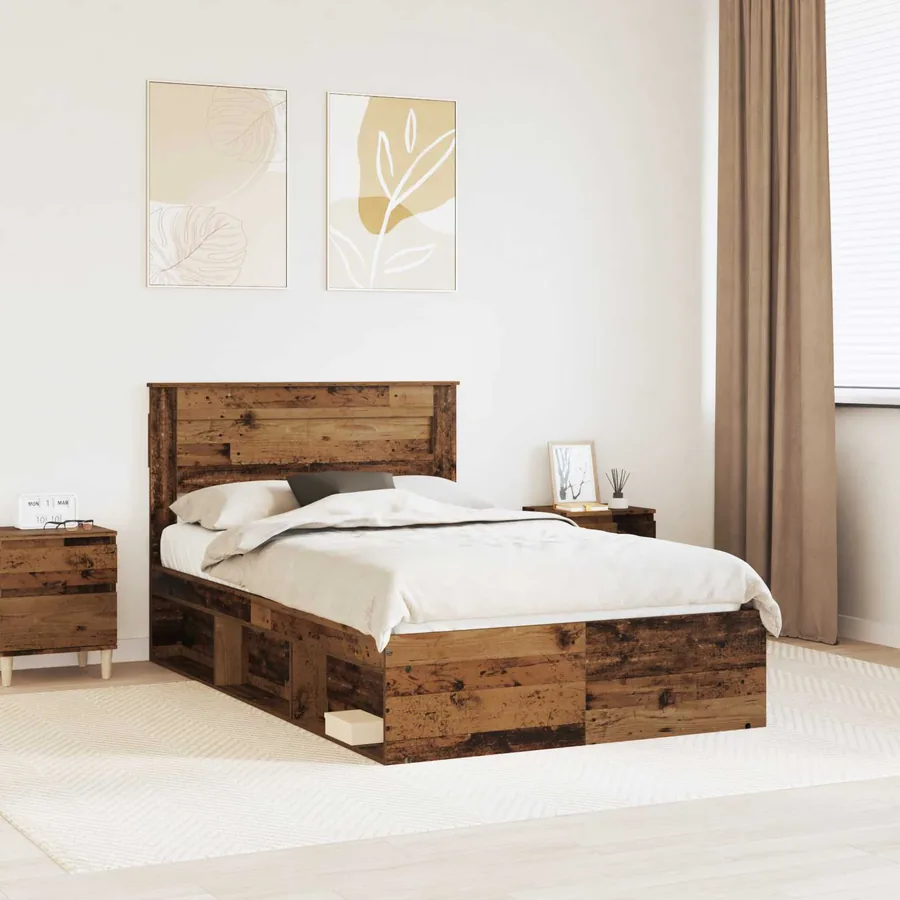 Cadre de lit Bois ancien 120 x 200 cm Bois de pin massif