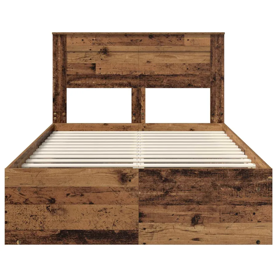 Cadre de lit Bois ancien 120 x 200 cm Bois de pin massif - 7