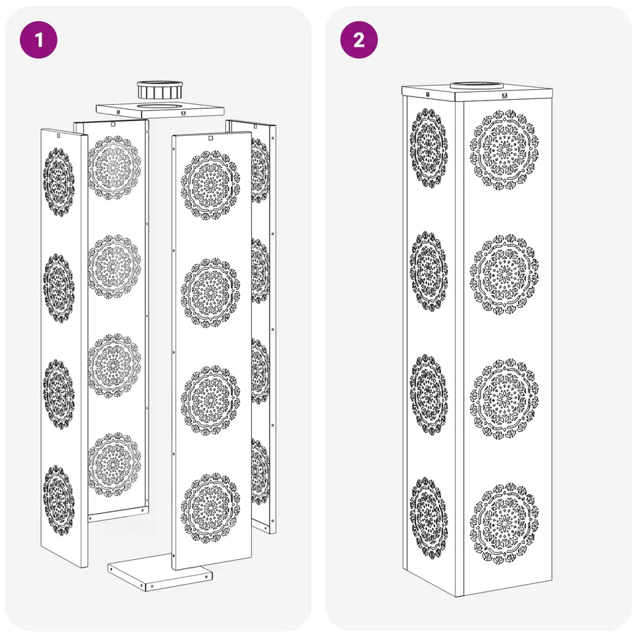 Lumière de chemin LED solaire 2 pcs Blanc chaud 18 x 18 x 80 cm - 15