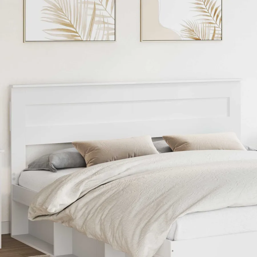 Tête de lit Blanc Bois d'ingénierie