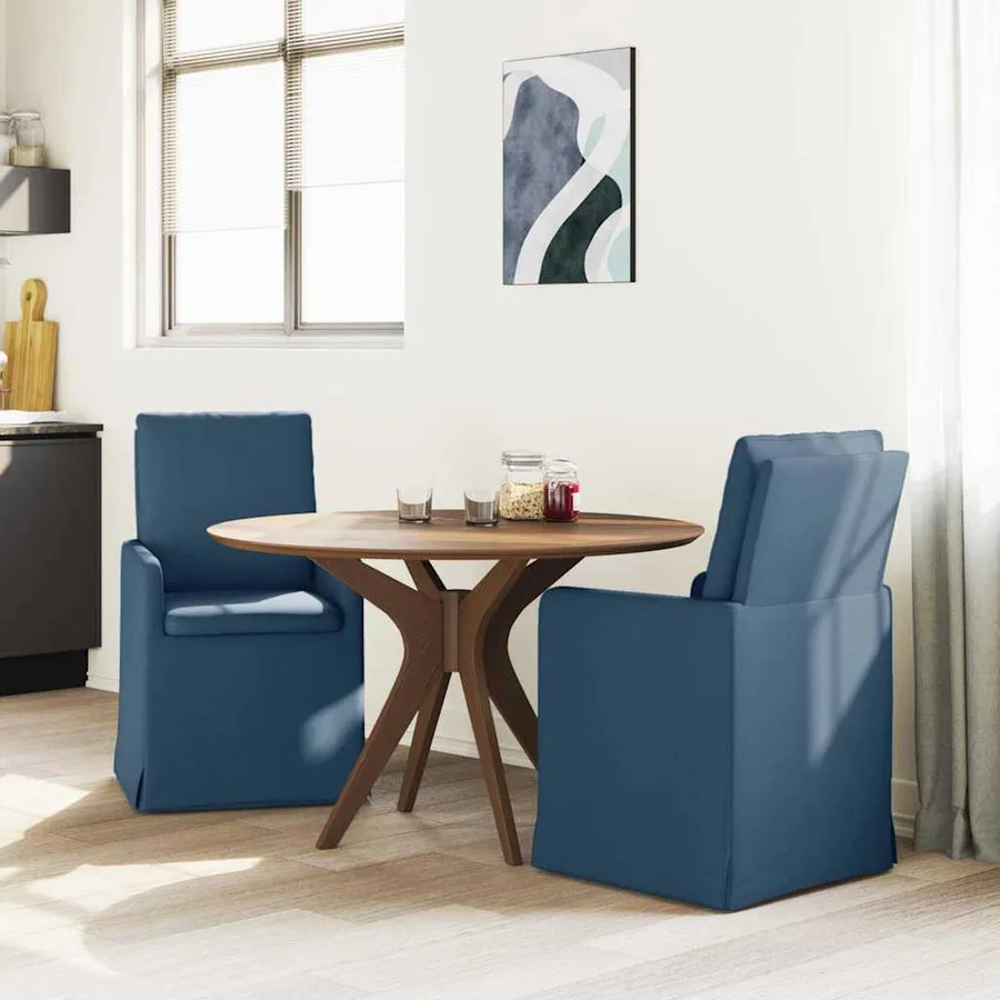 Chaises de salle à manger 2 pcs Bleu 57 x 67 x 98 cm tissu - 3