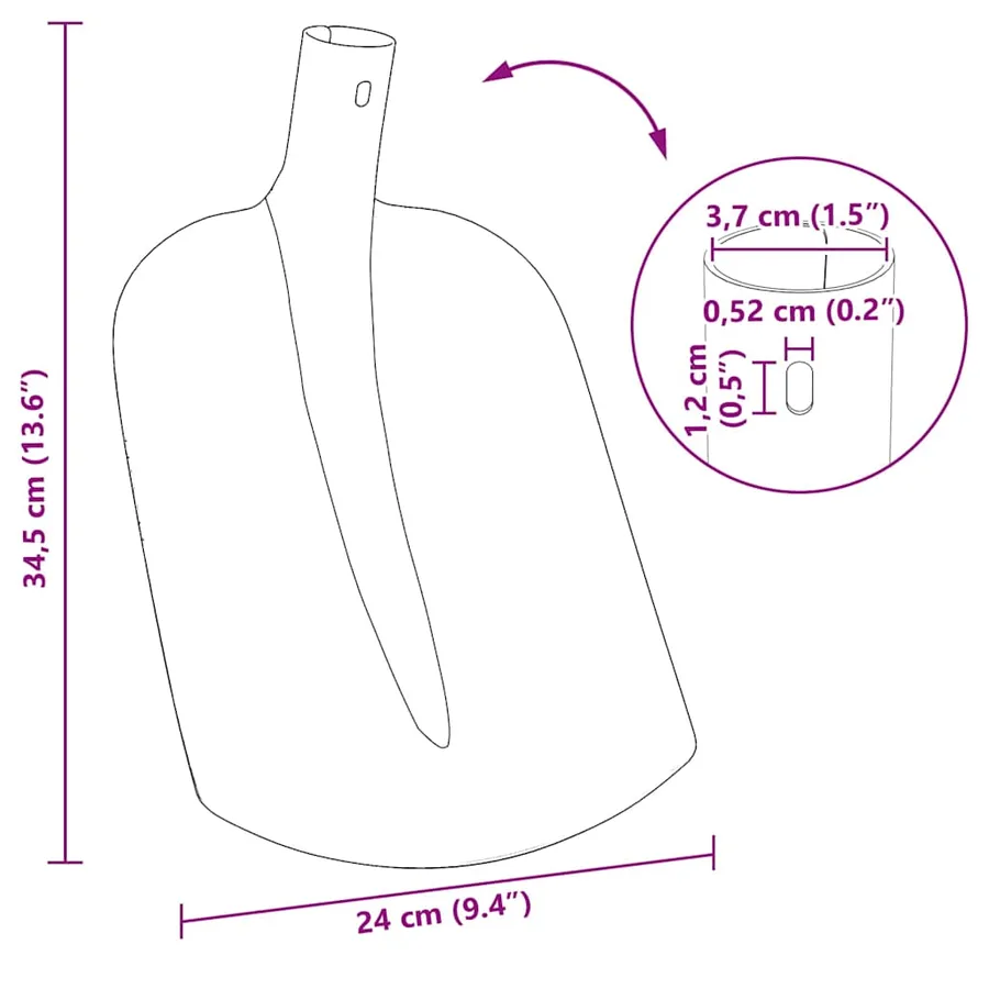 Tête de pelle 4 pcs Noir 34,5 x 24 cm Acier enduit de poudre - 12