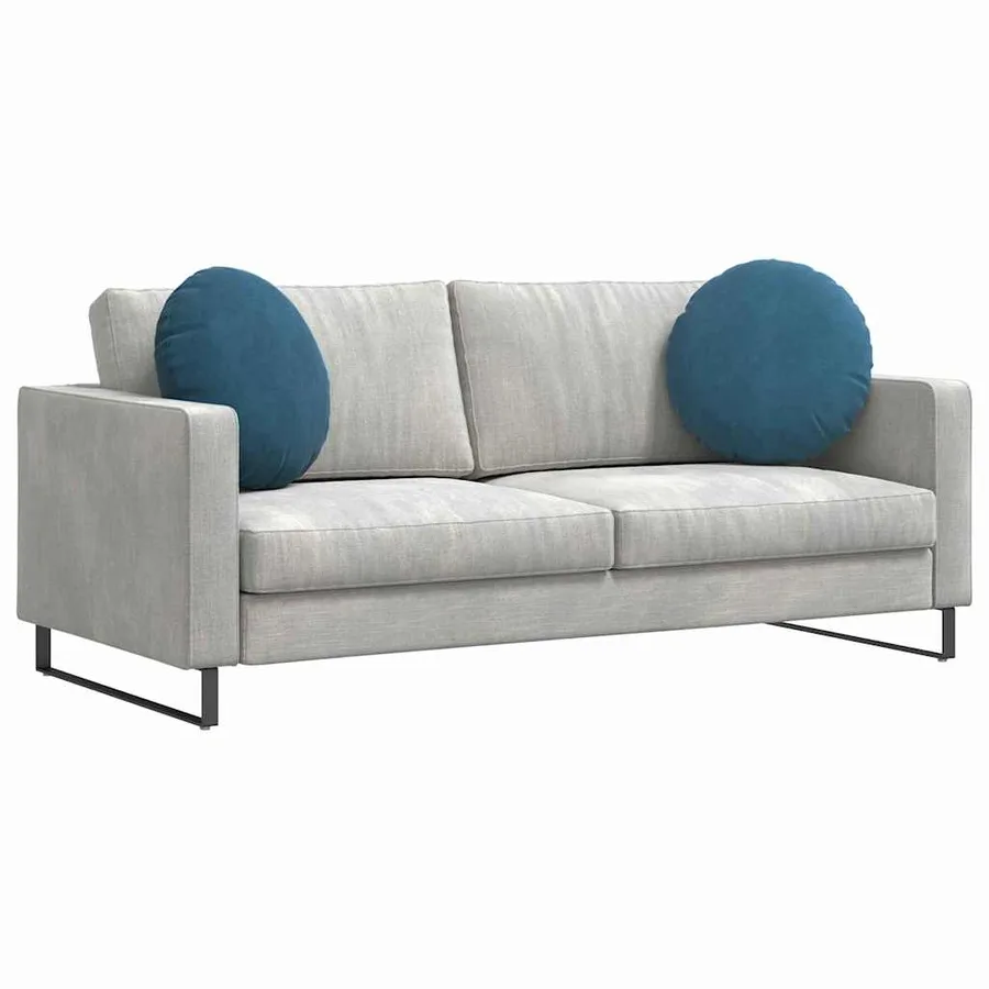 Coussins de siège 2 pcs Bleu Ø50 x 19 cm Velours - 3