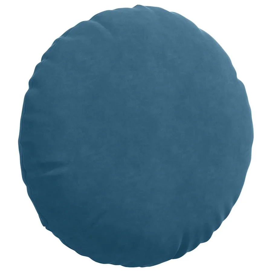 Coussins de siège 2 pcs Bleu Ø50 x 19 cm Velours - 5