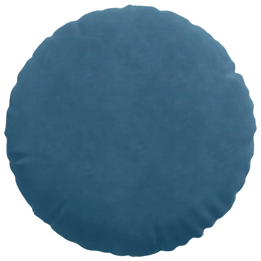 Coussins de siège 2 pcs Bleu Ø50 x 19 cm Velours - 6