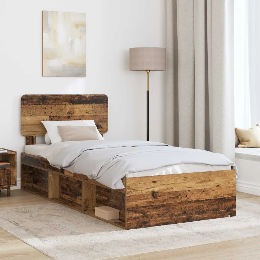 Cadre de lit Bois ancien 90 x 190 cm Pin massif - 3