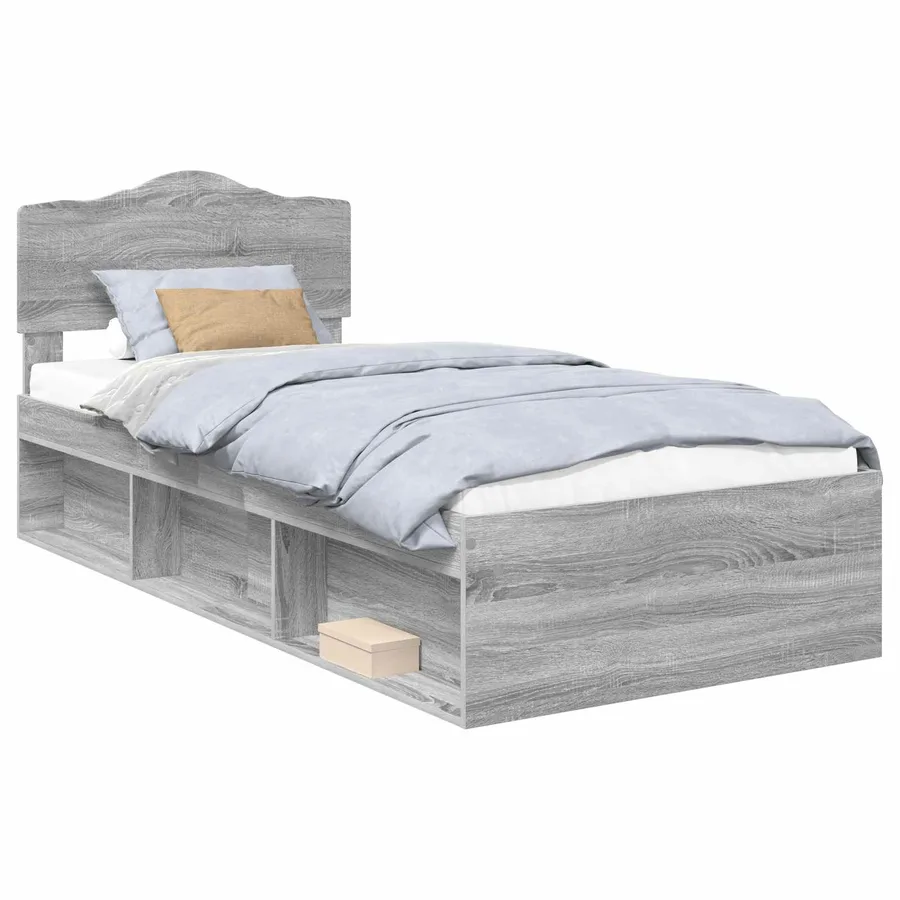 Cadre de lit Gris Sonoma 100 x 200 cm Bois de pin massif - 2