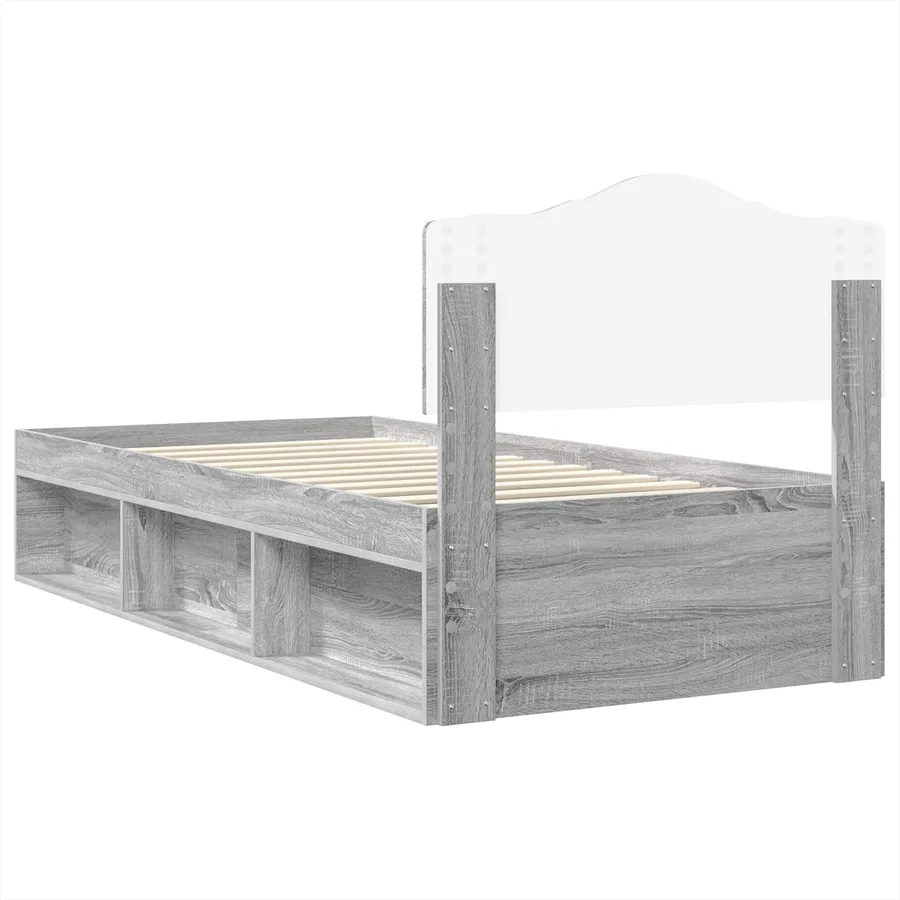 Cadre de lit Gris Sonoma 100 x 200 cm Bois de pin massif - 9