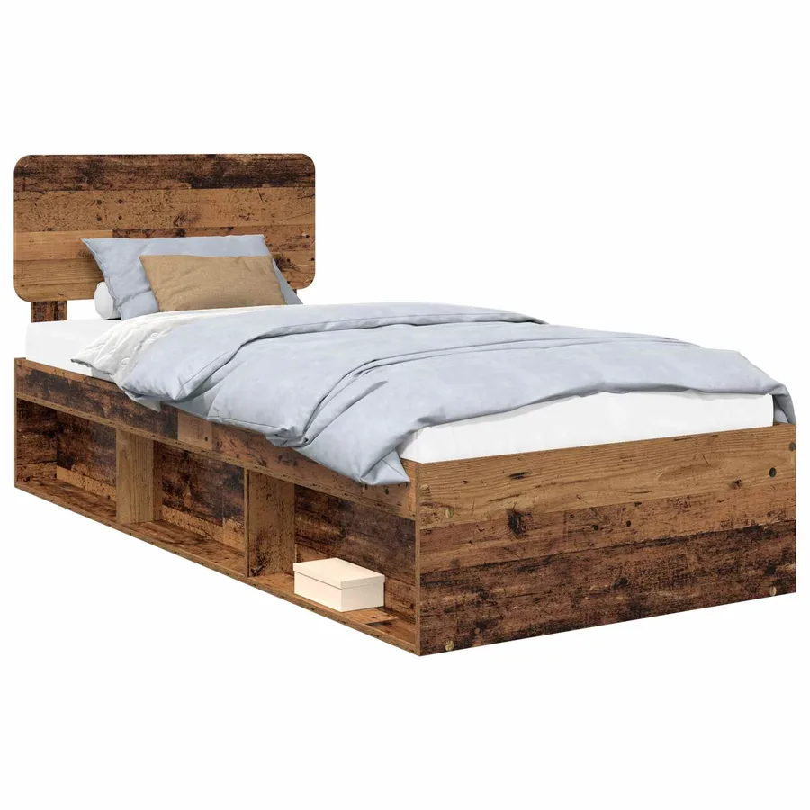 Cadre de lit Bois ancien 90 x 200 cm Pin massif - 2