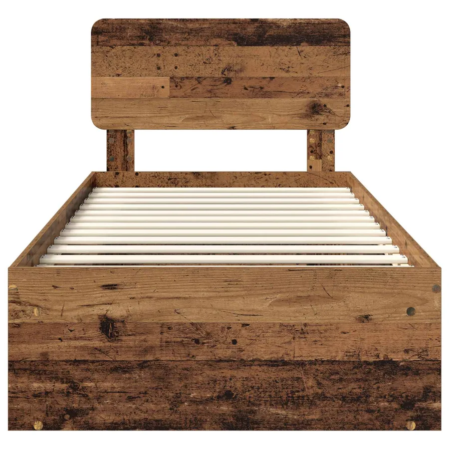 Cadre de lit Bois ancien 90 x 200 cm Pin massif - 7