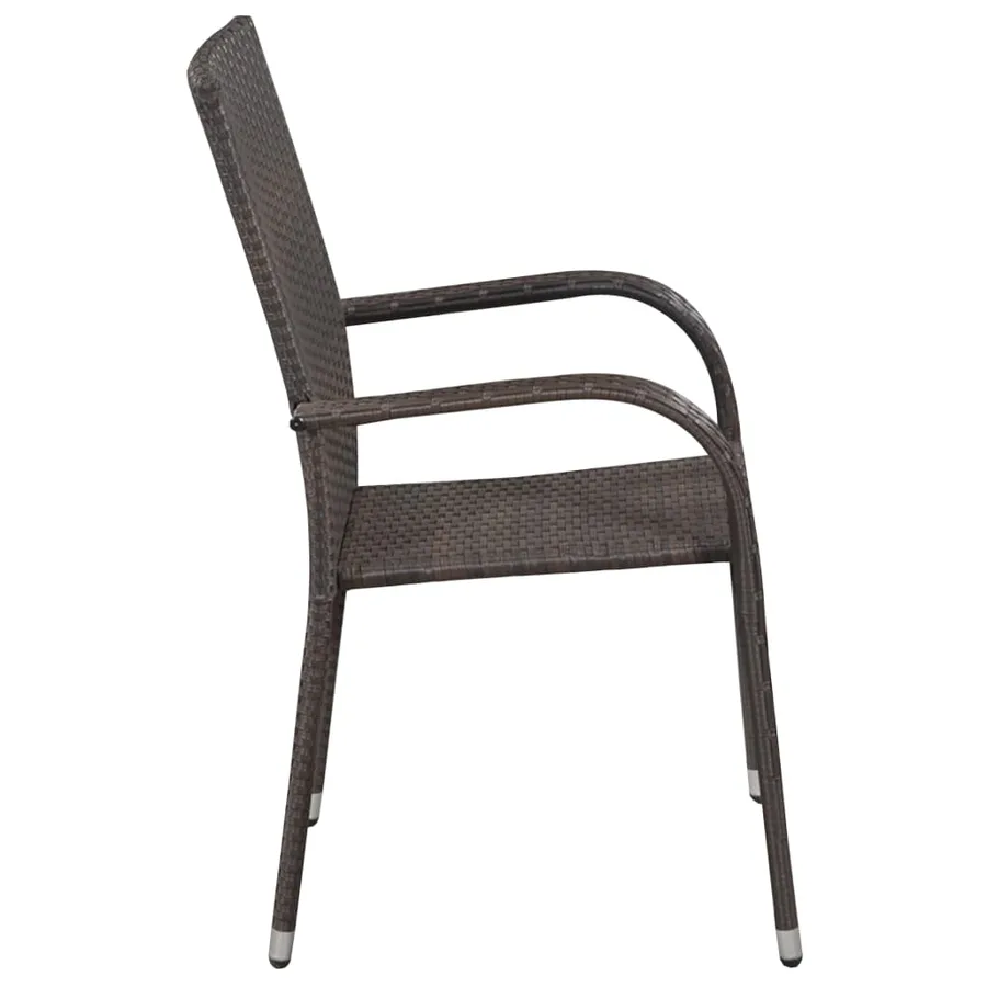 Ensemble à manger de jardin 3 pcs Marron et noir - 4