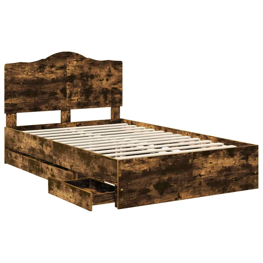 Cadre de lit Chêne Fumé 120 x 200 cm Bois Ingénierie - 5