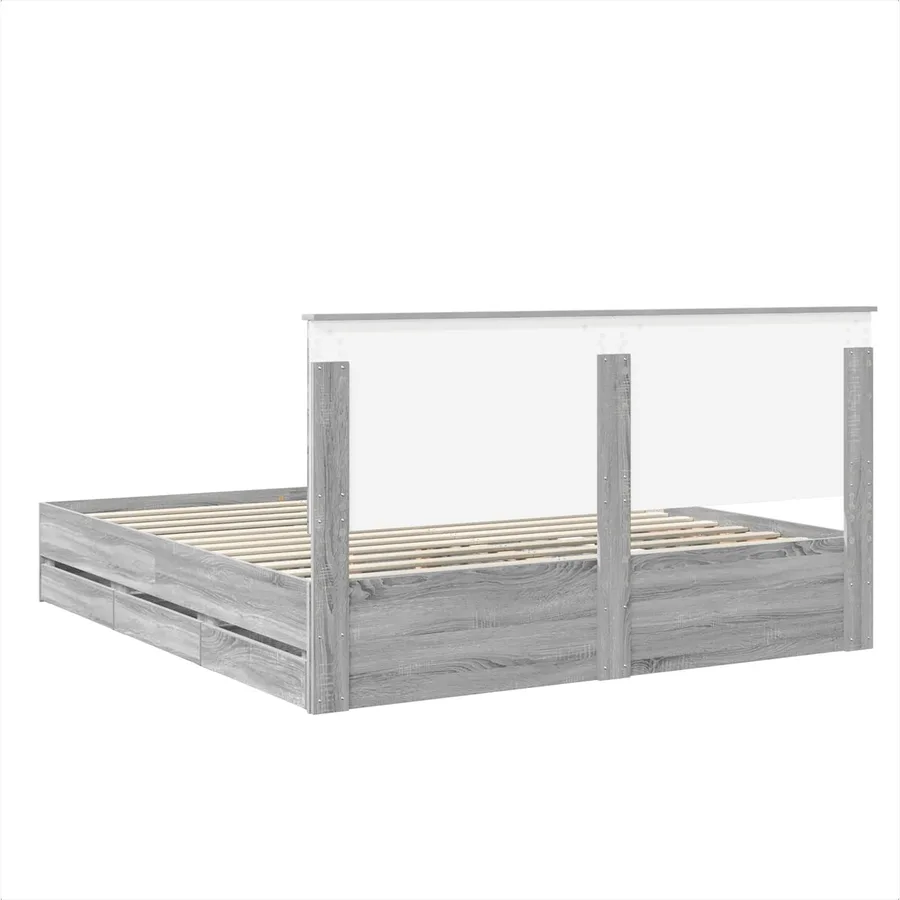 Cadre de lit Gris Sonoma 180 x 200 cm Bois Ingénierie - 10