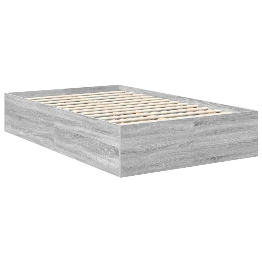 Cadre de lit Gris Sonoma 135 x 190 cm Bois d'ingénierie - 5