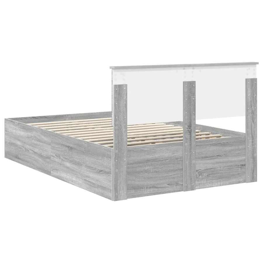 Cadre de lit Gris Sonoma 135 x 190 cm Bois d'ingénierie - 9