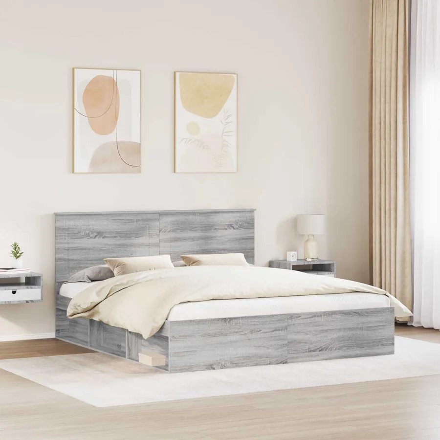 Cadre de lit Gris Sonoma 180 x 200 cm Bois de pin massif - 3