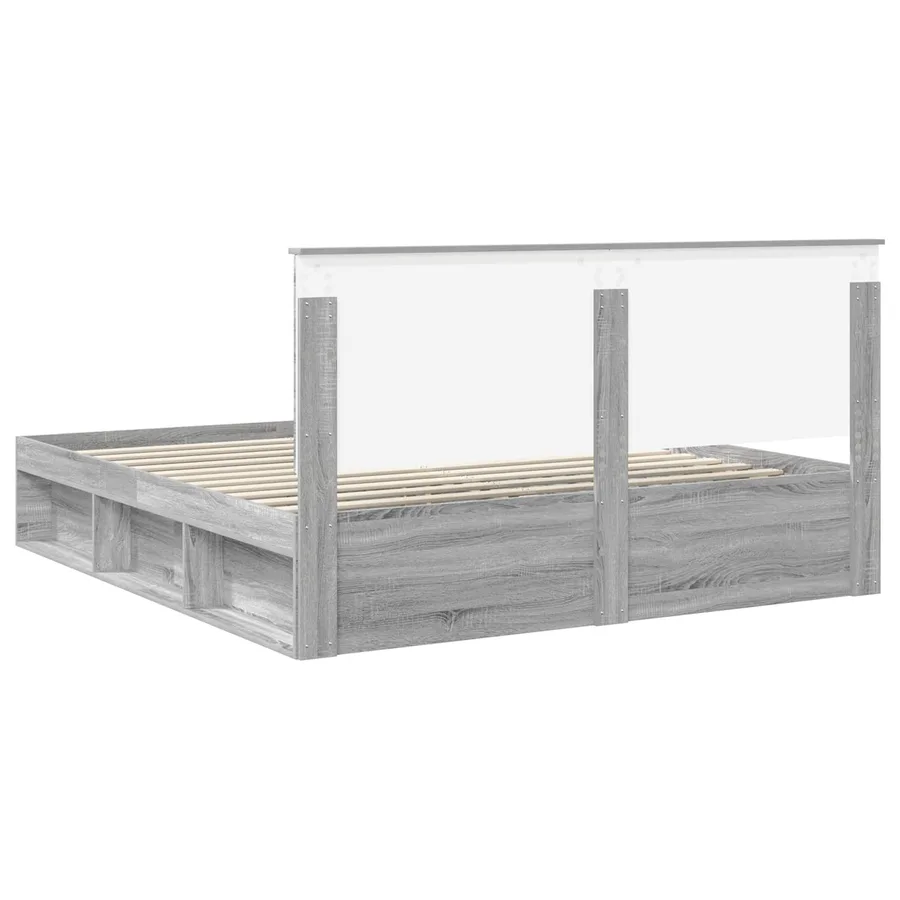 Cadre de lit Gris Sonoma 180 x 200 cm Bois de pin massif - 9