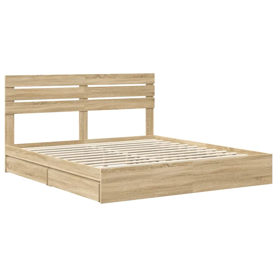 Lit de Rangement Chêne Sonoma 180 x 200 cm Bois d'ingénierie - 4