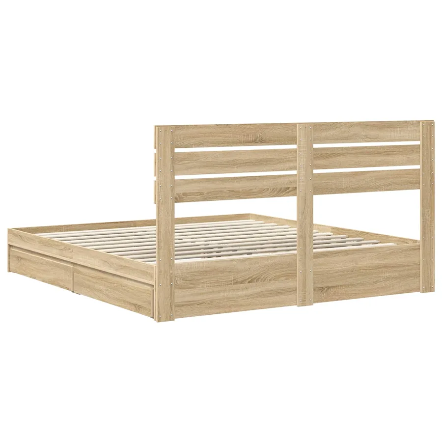 Lit de Rangement Chêne Sonoma 180 x 200 cm Bois d'ingénierie - 8