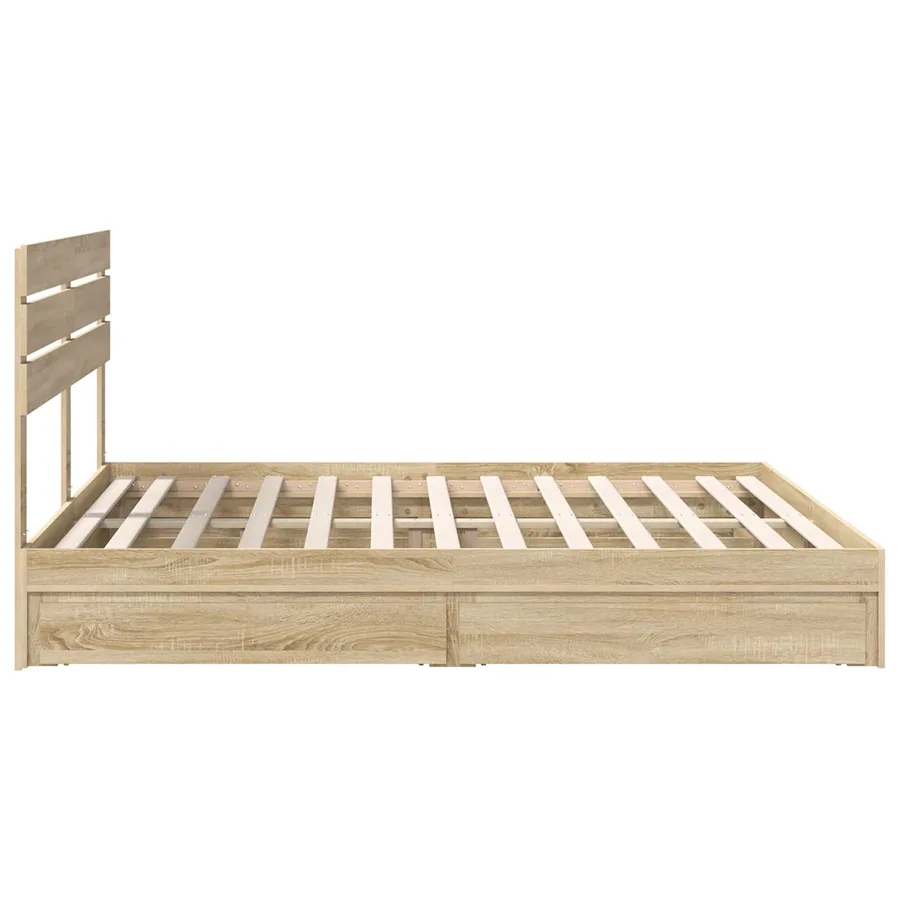 Lit de Rangement Chêne Sonoma 180 x 200 cm Bois d'ingénierie - 9