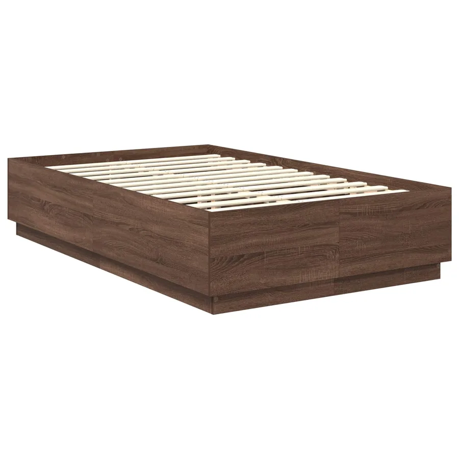 Cadre de lit Chêne brun 135 x 190 cm Bois d'ingénierie - 5