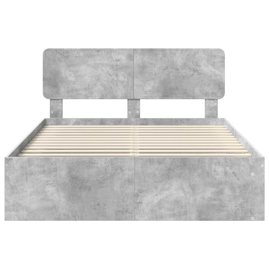 Cadre de lit Gris Béton 150 x 200 cm Pin massif - 7