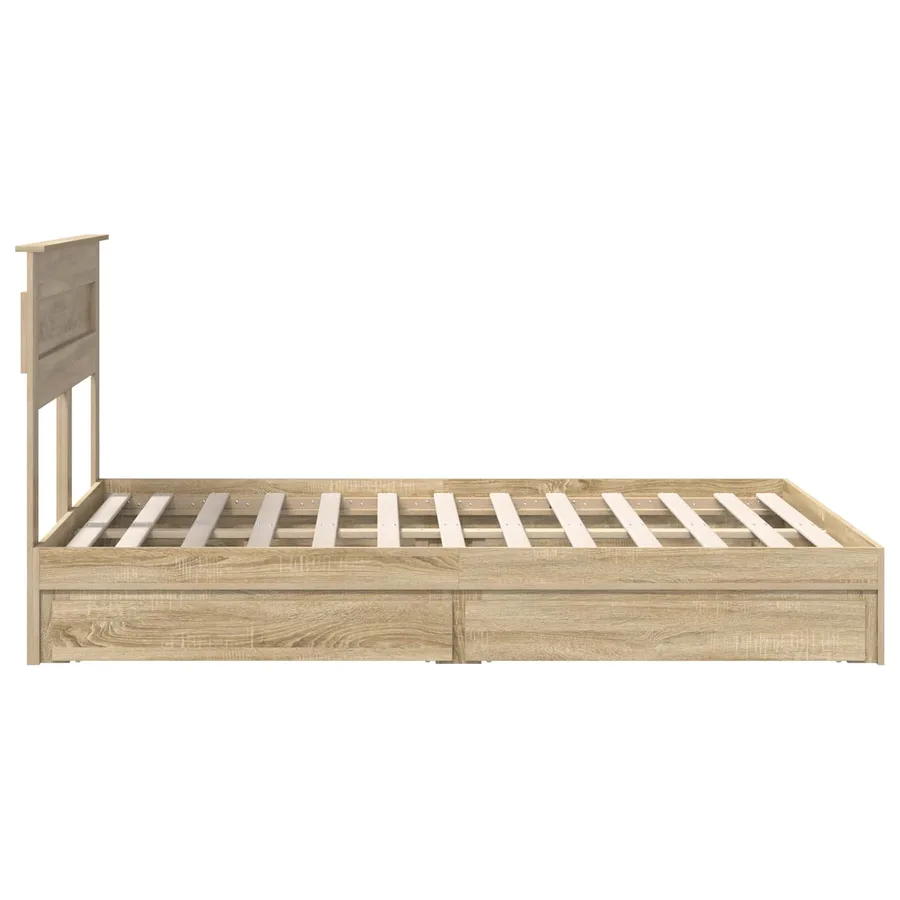 Lit de Rangement Chêne Sonoma 160 x 200 cm Bois d'ingénierie - 9