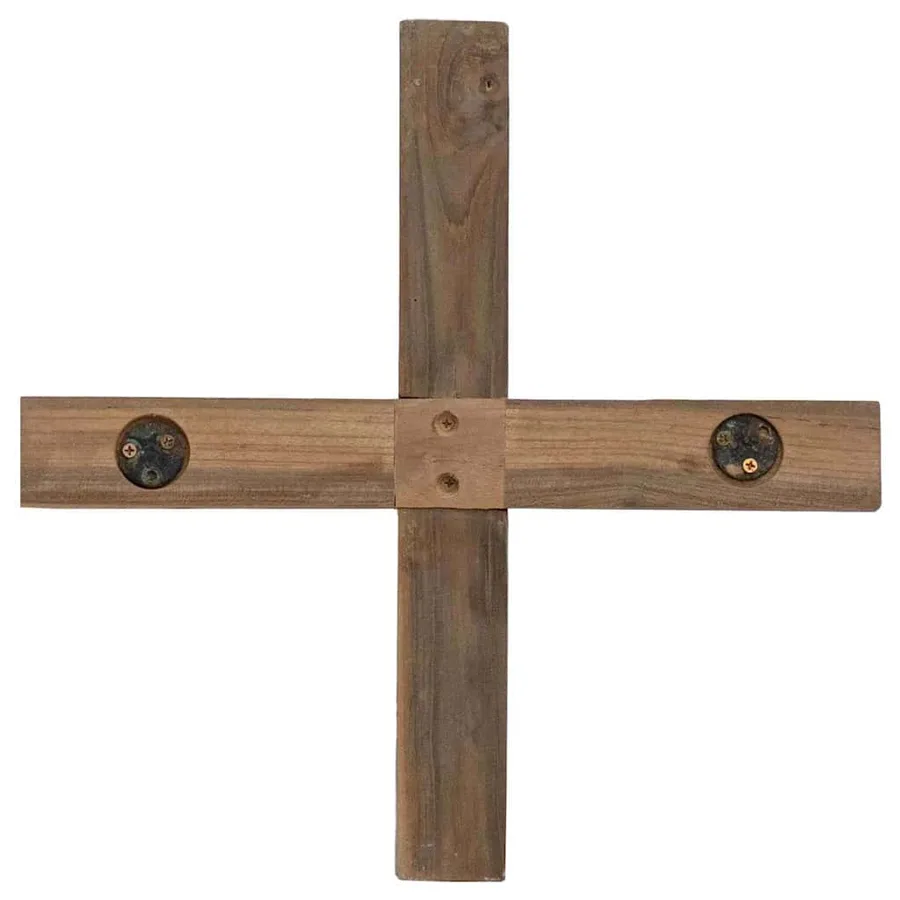 Sapin de Noël avec support Marron 90 cm Bois de teck solide - 8