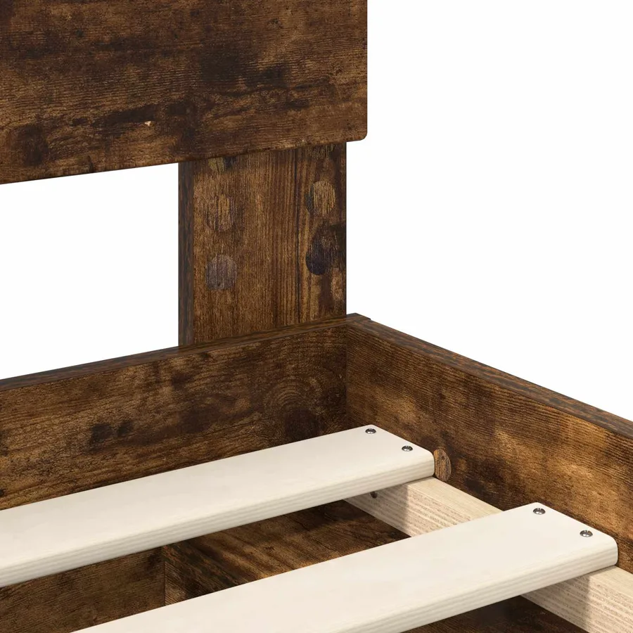 Cadre de lit Chêne fumé 100 x 200 cm Bois de pin massif - 10