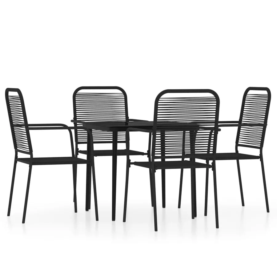 Ensemble à manger de jardin 5 pcs Noir - 2