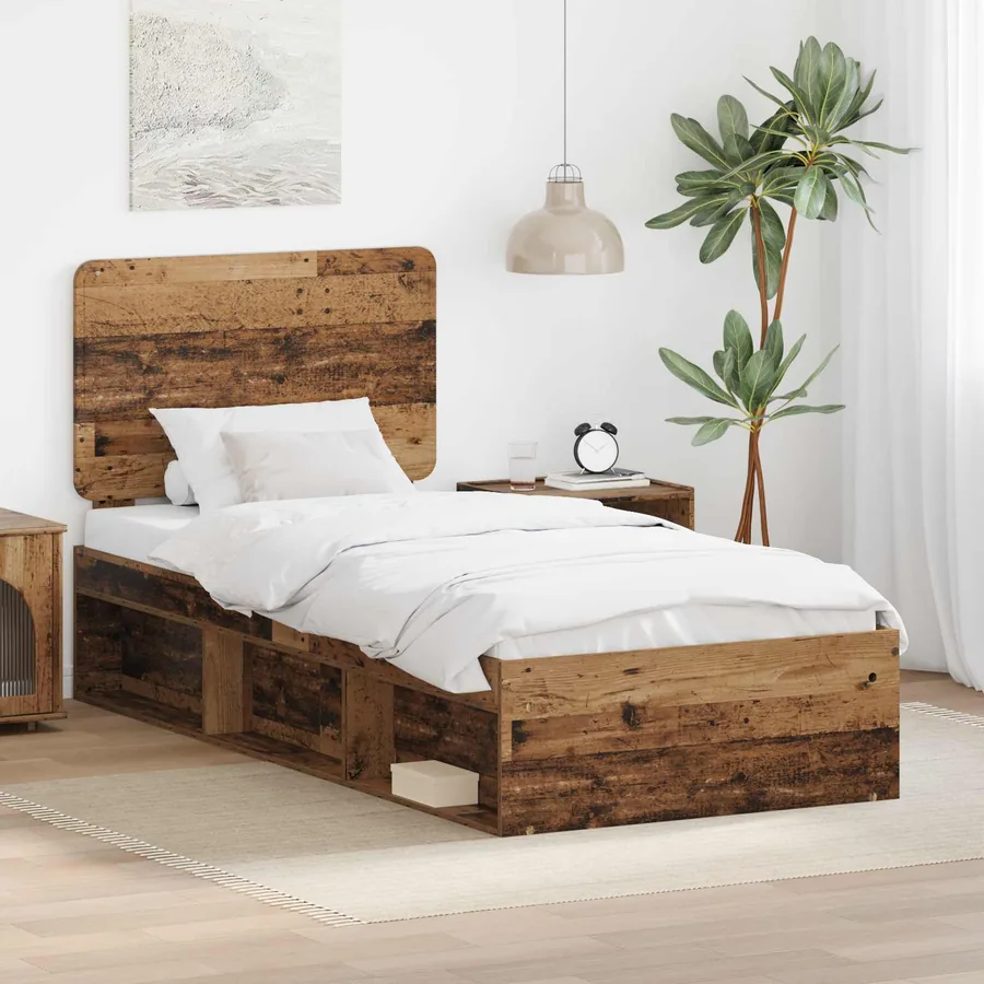 Cadre de lit Bois ancien 75 x 190 cm Bois de pin massif