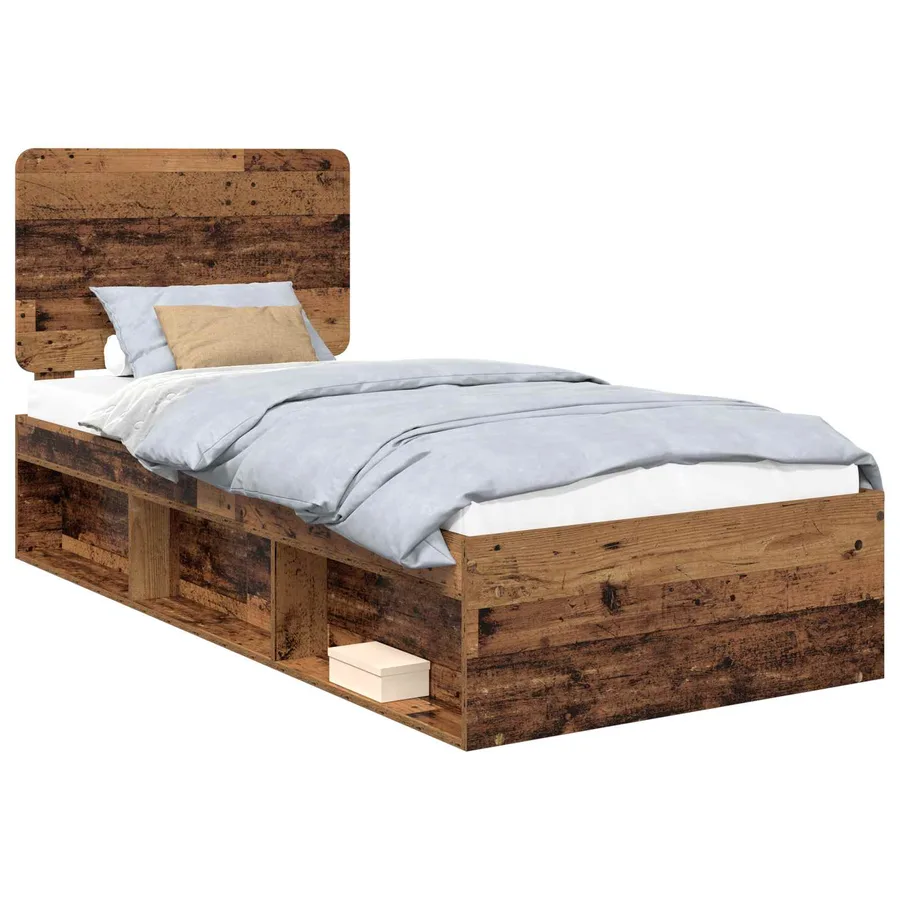 Cadre de lit Bois ancien 75 x 190 cm Bois de pin massif - 2