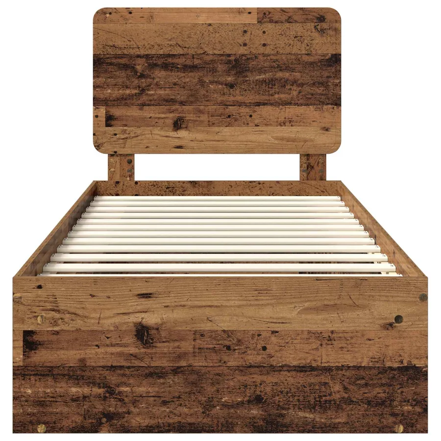Cadre de lit Bois ancien 75 x 190 cm Bois de pin massif - 7