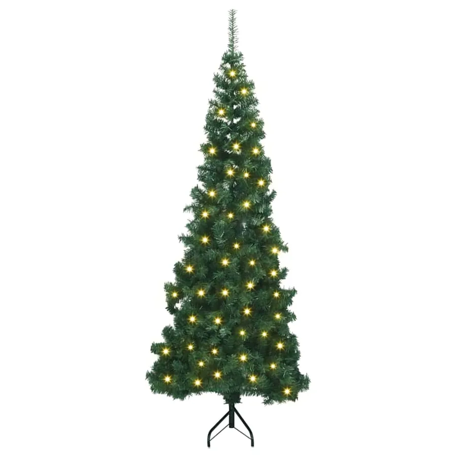 Arbre de Noël artificiel d'angle Vert 180 cm PVC et métal - 2