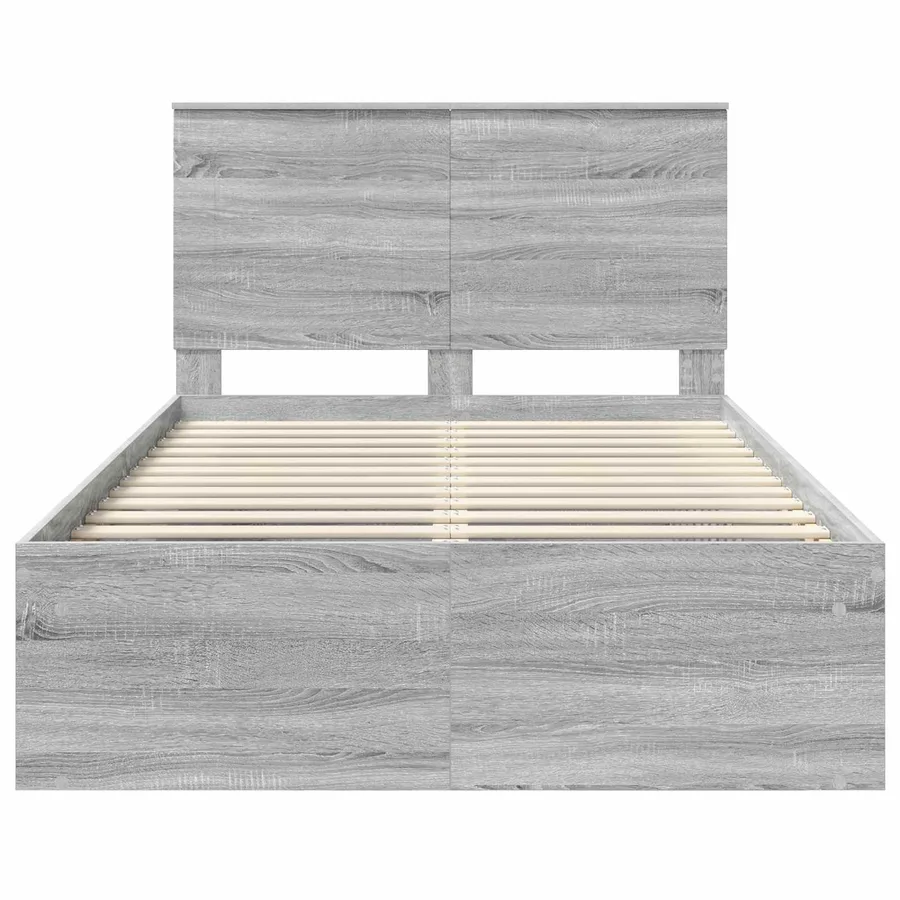 Cadre de lit Gris Sonoma 120 x 190 cm Bois de pin massif - 7