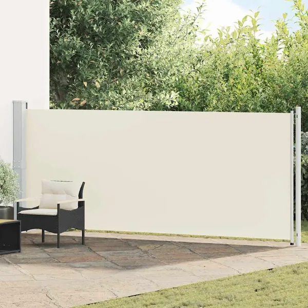 Auvent latéral rétractable de patio 600x160 cm crème