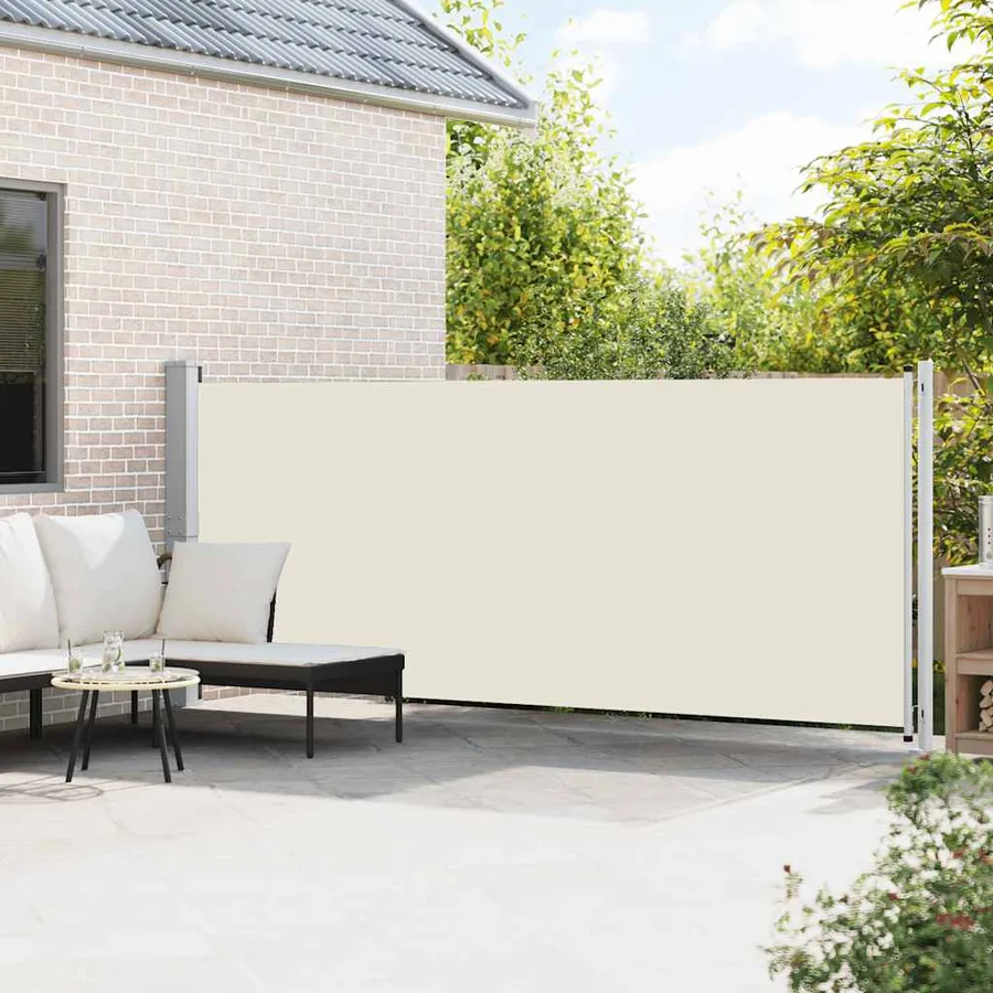 Auvent latéral rétractable de patio 600x160 cm crème - 3