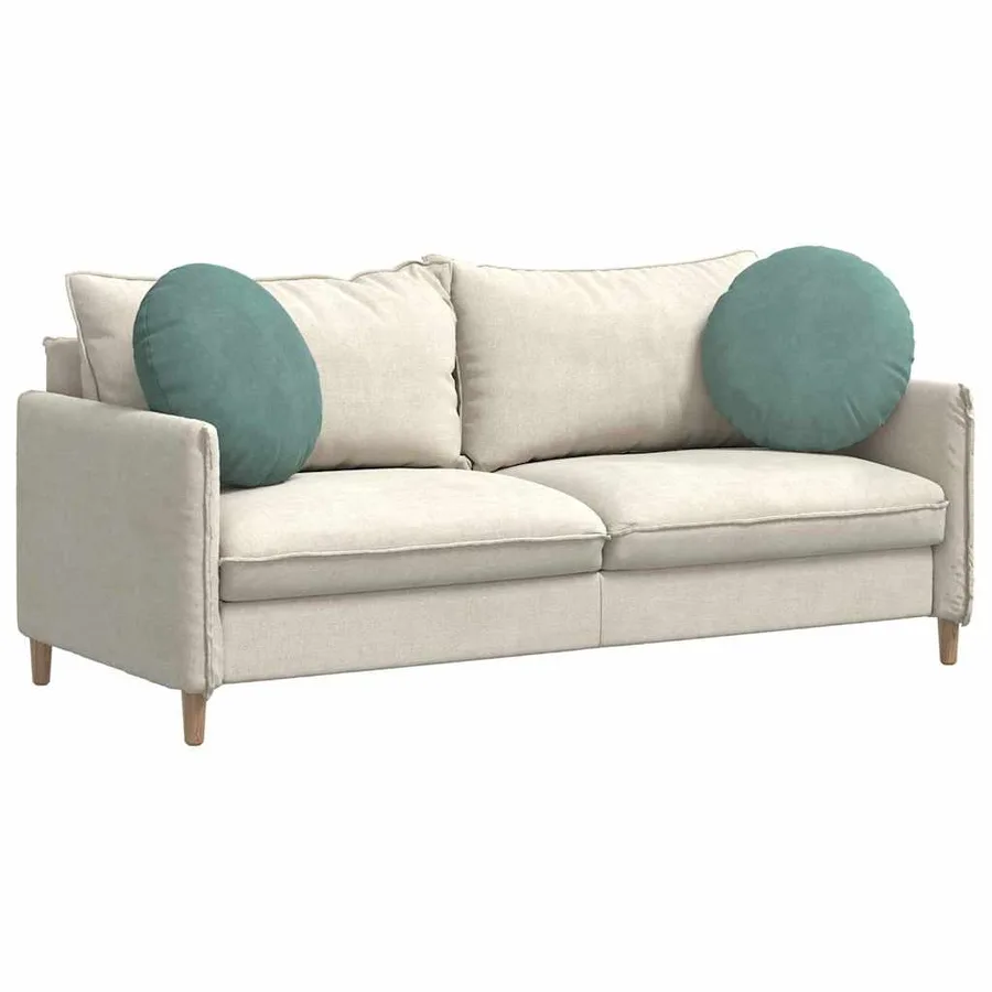 Coussins de siège 2 pcs Vert Mer Ø50 x 19 cm Velours - 3